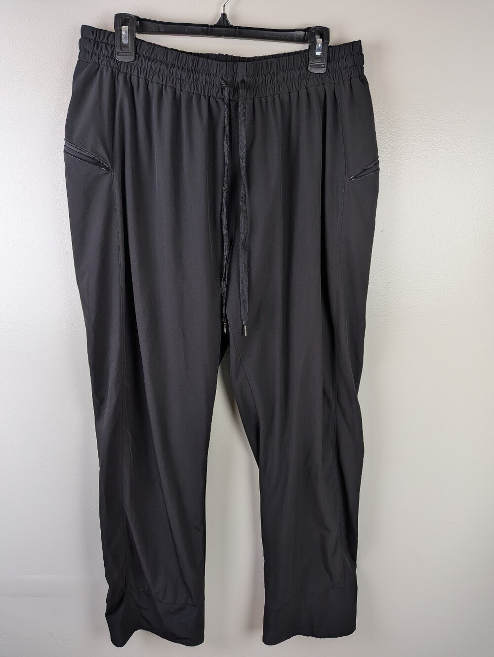 Champion Men's Black Track Pants Drawstring Side Zip Large Streetwear Stretch